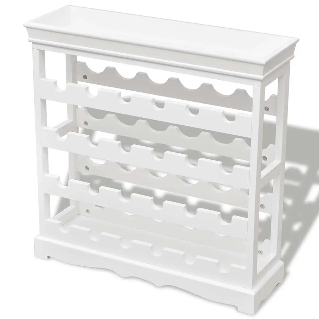 Wine Cabinet Storage Rack 24 Bottle Holder Organiser White