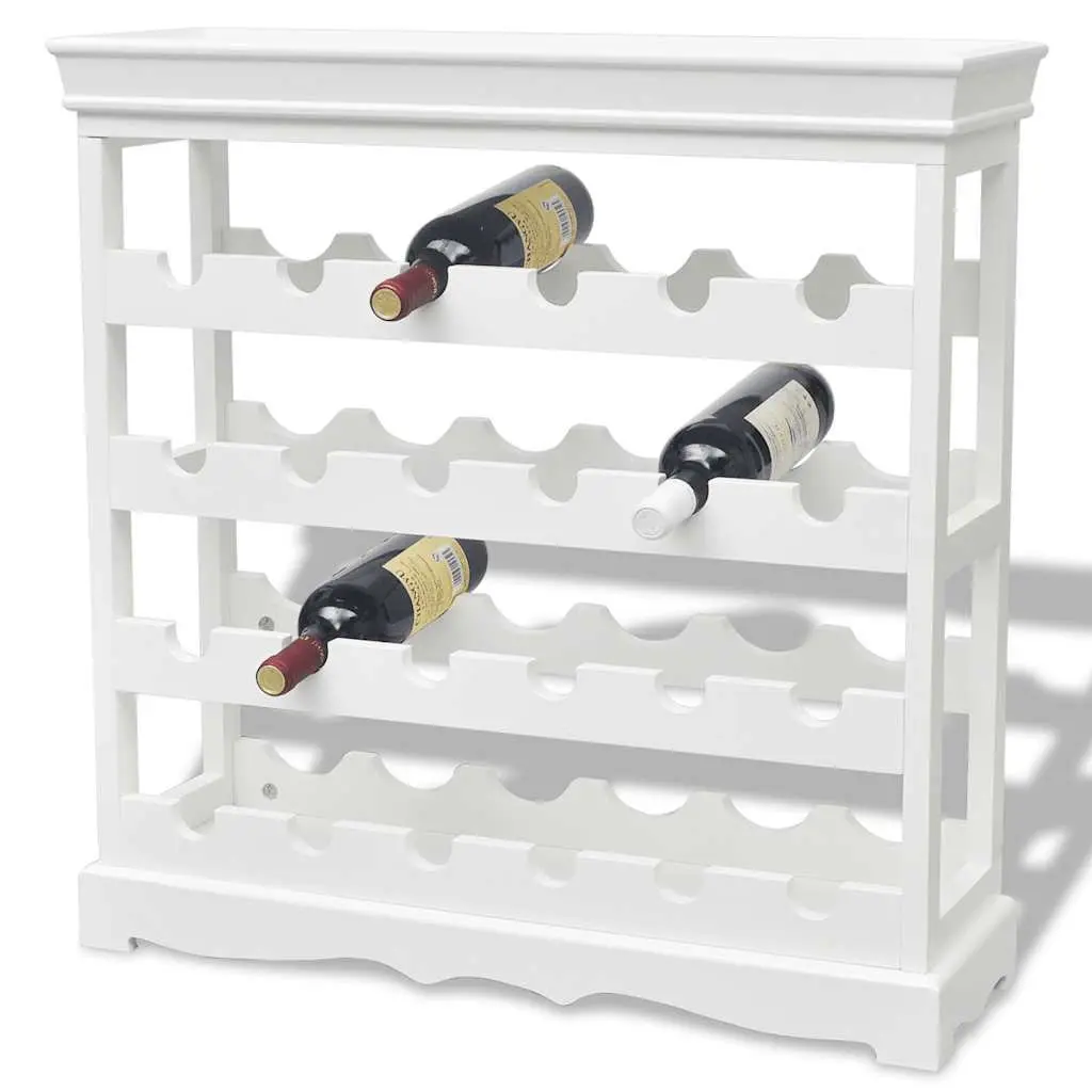 Wine Cabinet Storage Rack 24 Bottle Holder Organiser White