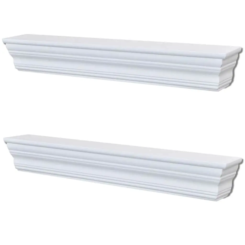 Wall Shelves White Baroque Style Floating Storage Bedroom Living Room Decor 2 Piece