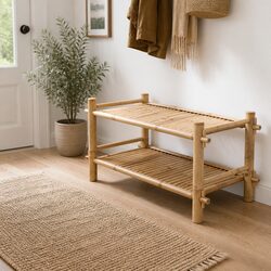 Reliable and Practical 2-Tier Bamboo Shoe Rack
