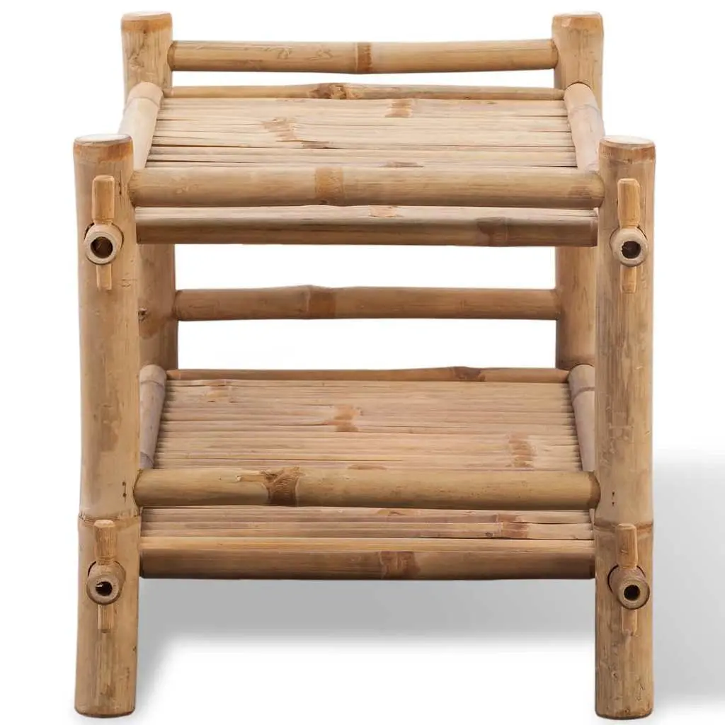 2-Tier Bamboo Shoe Rack Footwear Storage Organiser Brown