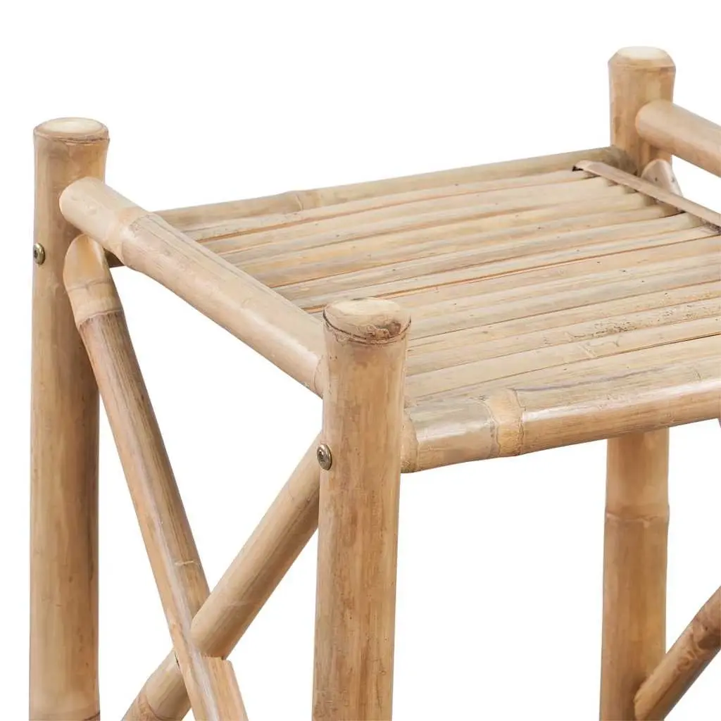 Bamboo Shelf 4-Tier Square Storage Rack Brown Display