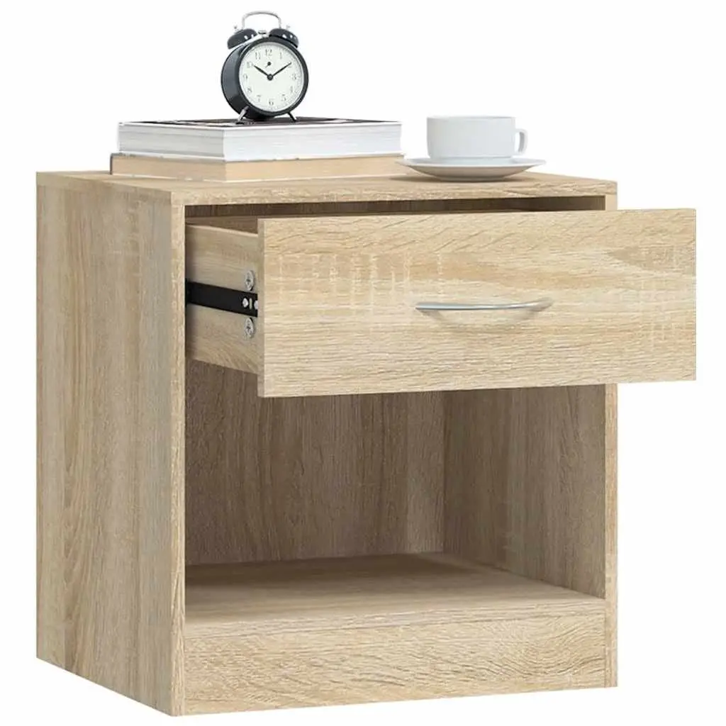 Bedside Table 2 pc Set Nightstand with Drawer Storage Cabinet Bedroom Furniture