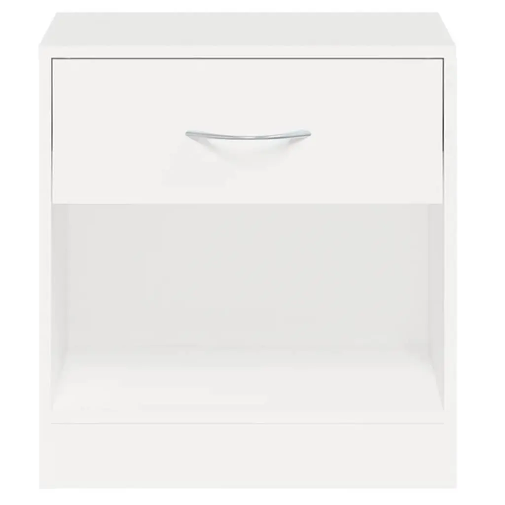 Bedside Tables Nightstand Cabinet with Drawer Storage Shelf 2 Piece White