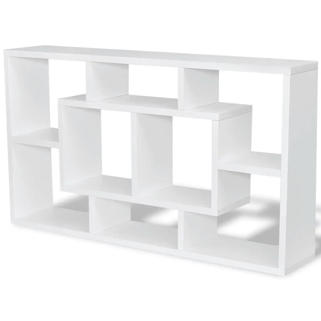 Floating Wall Display Shelf 8 Compartments Storage Cube White