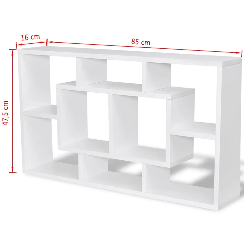 Floating Wall Display Shelf 8 Compartments Storage Cube White