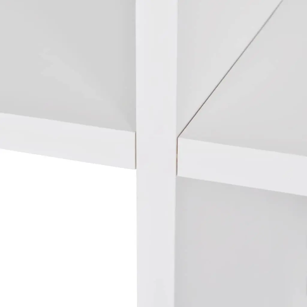 Staircase Bookcase Display Shelf Unit 107cm White 6 Compartments