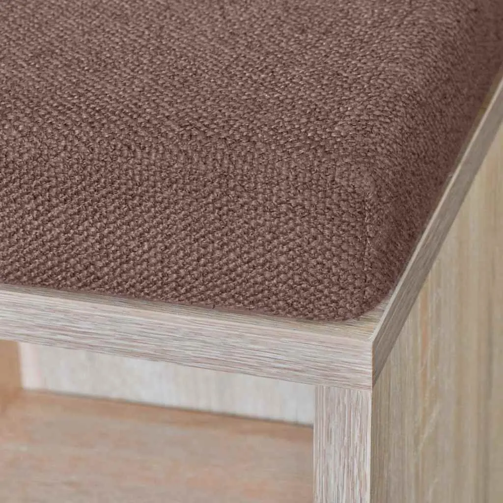 Brown Shoe Bench with 10 Storage Compartments