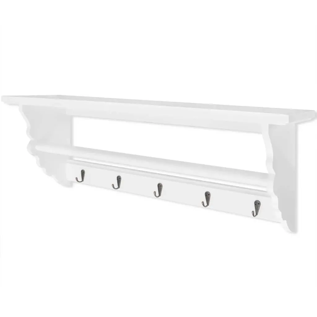 Baroque Coat Rack with Hooks and Shelf