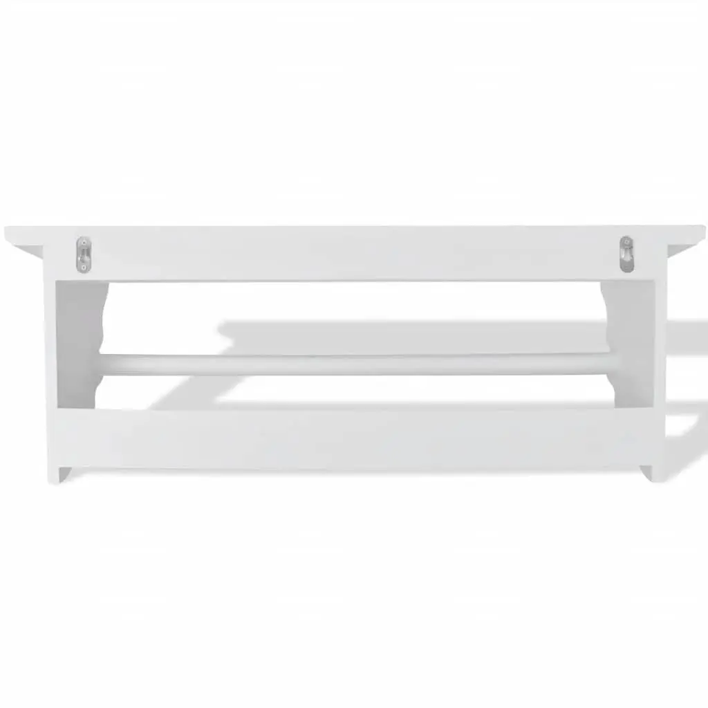 Coat Rack Wall Mount Baroque Style White Shelf Hooks Entryway Organiser