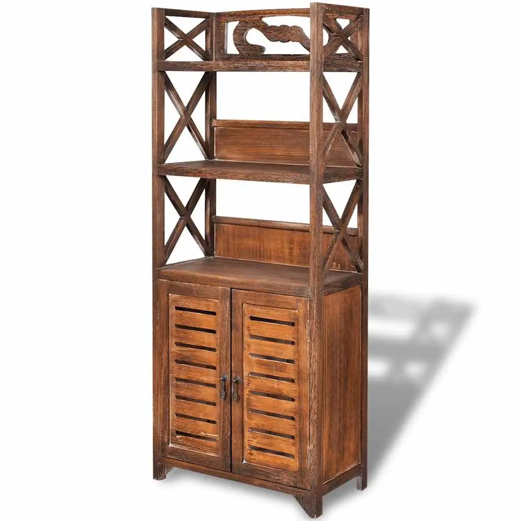 Bathroom Cabinet Storage Cupboard Floor Standing 46x24x117.5cm Brown Wood