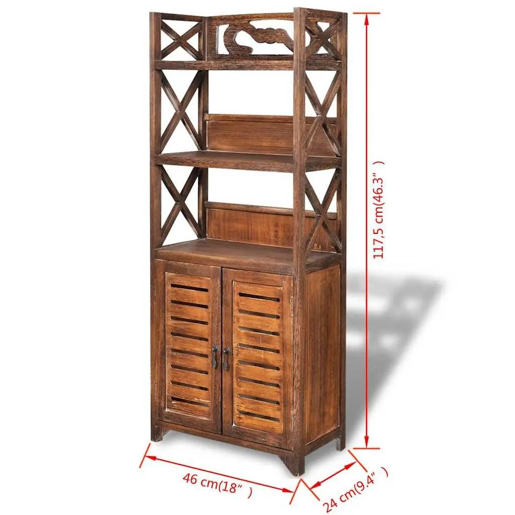 Bathroom Cabinet Storage Cupboard Floor Standing 46x24x117.5cm Brown Wood