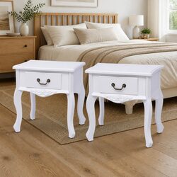 Bedside Cabinet White Nightstand End Table Bedroom Storage Drawer Furniture 2