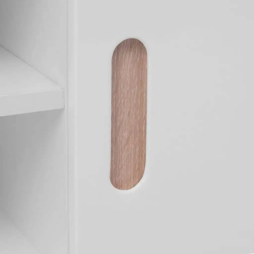 TV Stand Storage Cabinet Entertainment Unit MDF High Gloss White 150 x 35 x 48.5 cm
