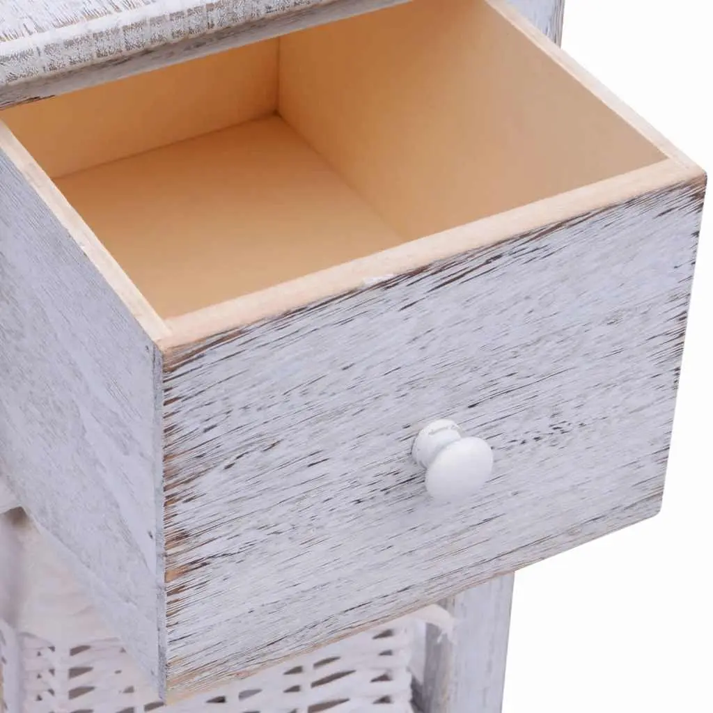 Bedside Cabinets White Wood Nightstands 2 Piece Bedroom Storage Drawer Tables