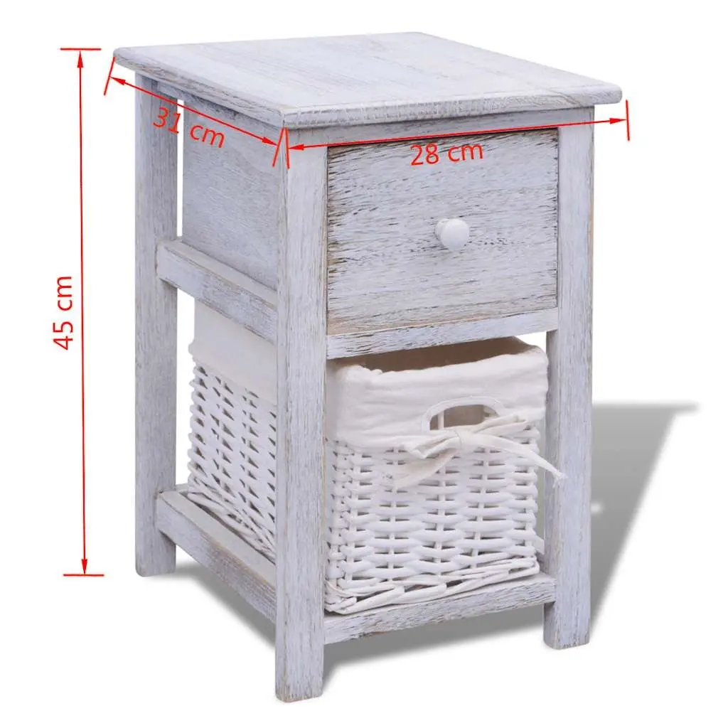 Bedside Cabinets White Wood Nightstands 2 Piece Bedroom Storage Drawer Tables
