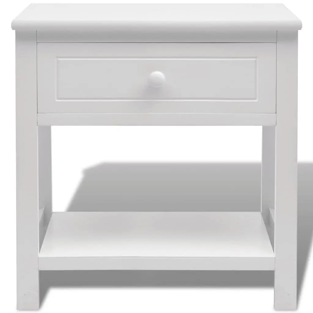 Bedside Cabinet White Nightstand Bedroom Side Table Drawer Storage