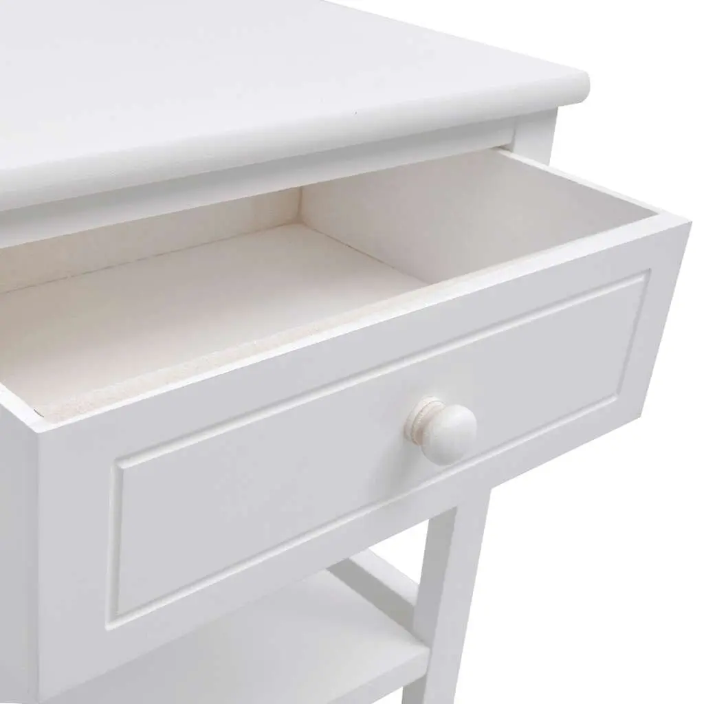 Bedside Cabinet White Nightstand Bedroom Side Table Drawer Storage