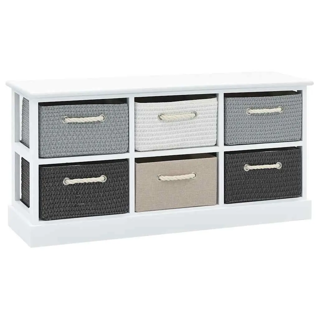 Storage Bench 6 Drawers Multicolour for Hallway Entryway Bedroom Living Room