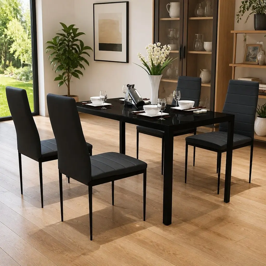 5-Piece Black Dining Set