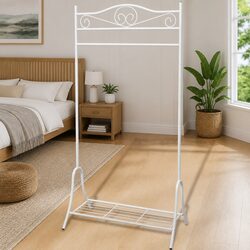 Reliable White Steel Clothing Rack for Your Home
