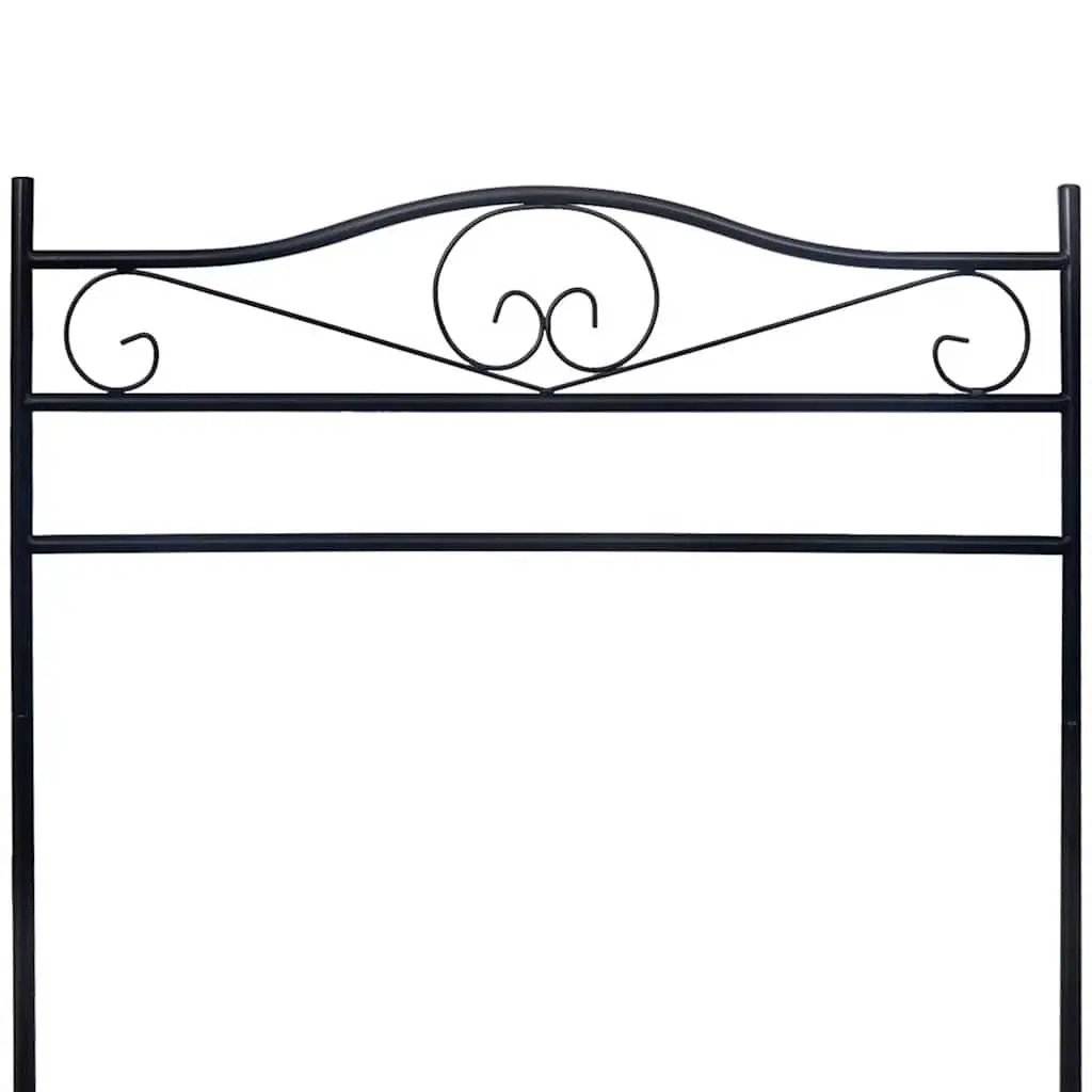 Clothing Rack Garment Storage Organiser Black Steel with Shelf and Hanging Bar