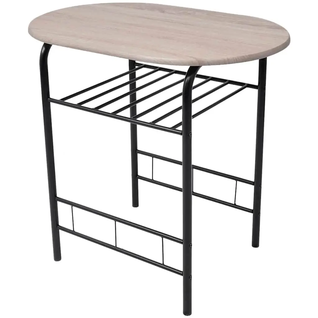 Breakfast Bar Set with 2 Stools Modern Kitchen Dining Furniture Black Compact