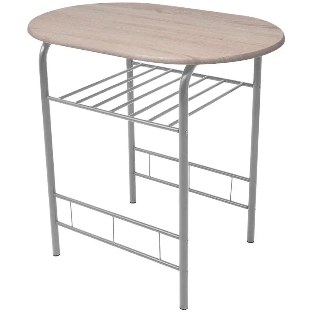 Breakfast Bar Set Modern Kitchen Dining Table 2 Stools Brown Compact Furniture