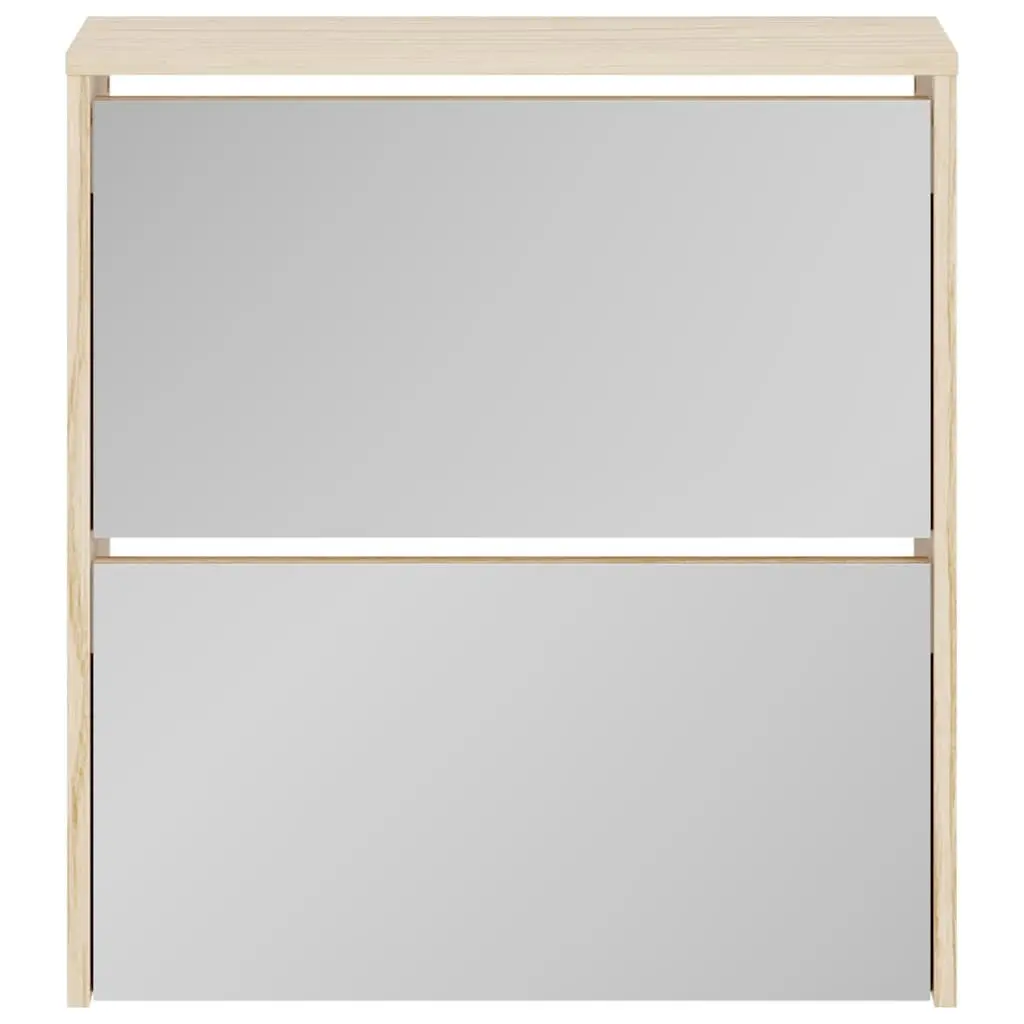 Shoe Cabinet 2-Layer Organiser Wall Mounted Brown