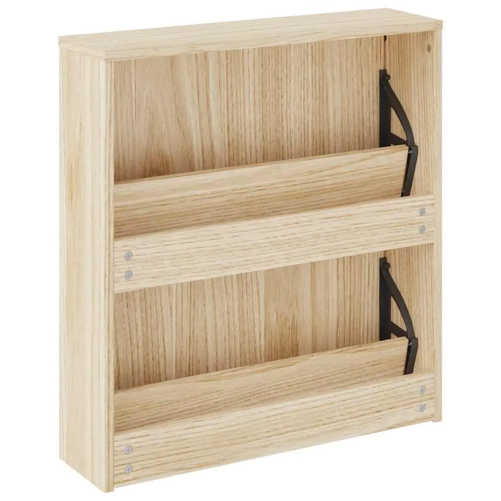Shoe Cabinet 2-Layer Organiser Wall Mounted Brown
