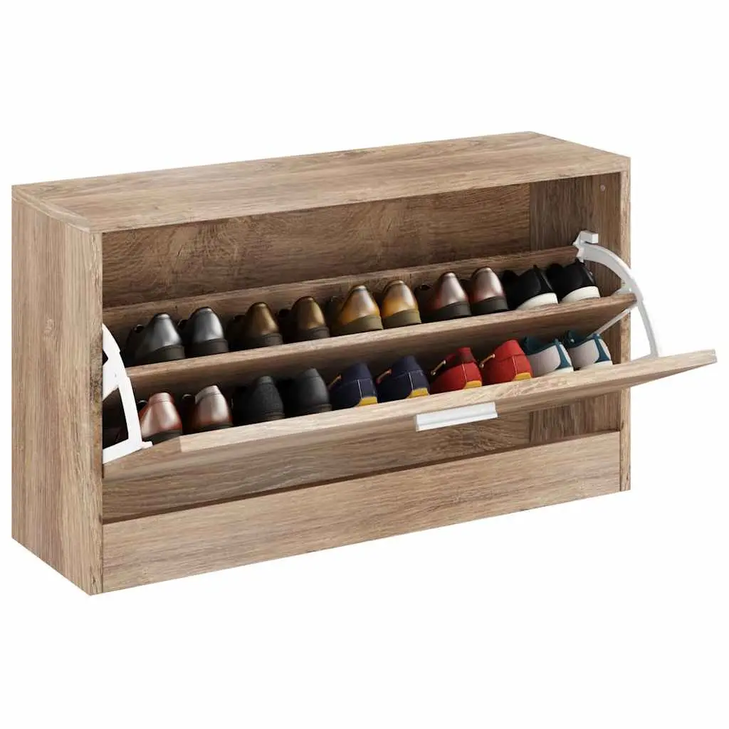 Shoe Storage Bench Entryway Seating 80 x 24 x 45 cm Brown