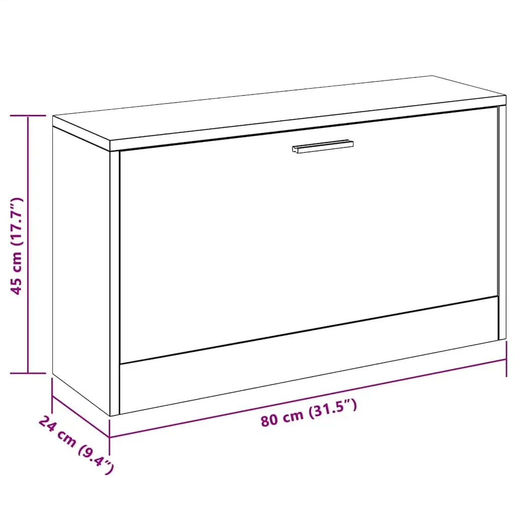 Shoe Storage Bench Entryway Seating 80 x 24 x 45 cm Brown