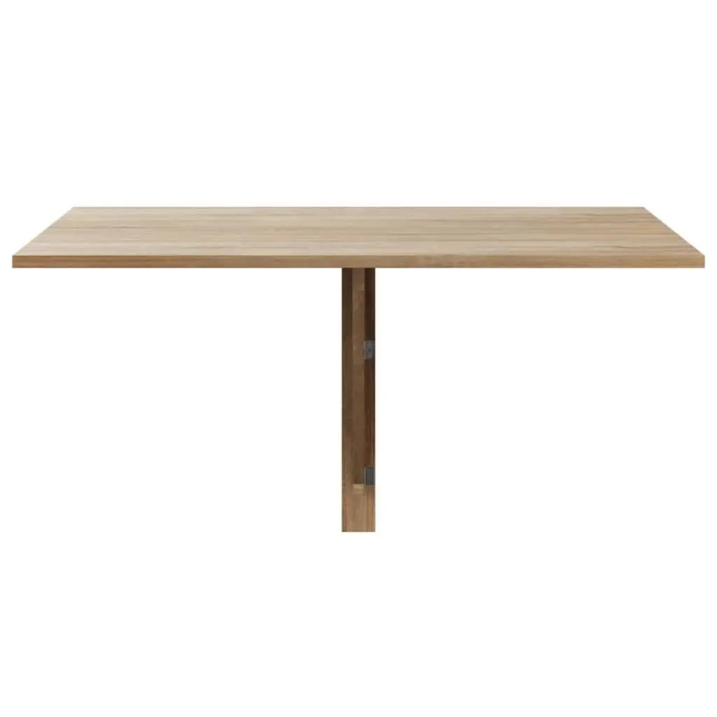 Brown Folding Table Wall Mounted 100x60 cm Space Saving for Kitchen Office