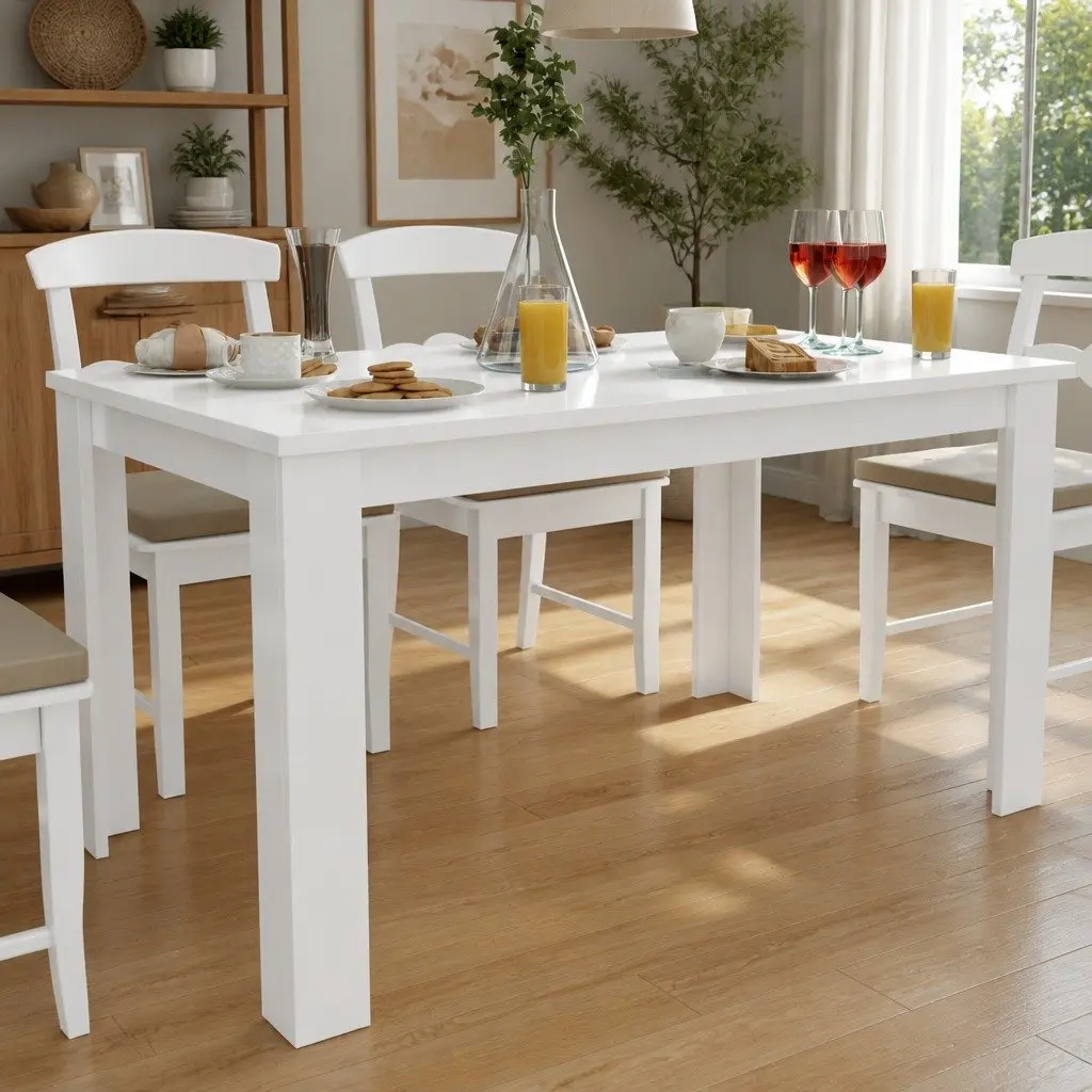 White Dining Table 140x80 cm