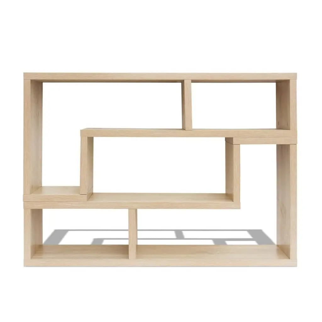 TV Cabinet Storage Unit L-Shaped Shelves Brown Media Entertainment Furniture