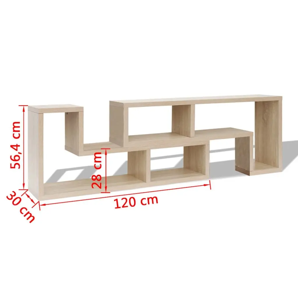 TV Cabinet Storage Unit L-Shaped Shelves Brown Media Entertainment Furniture