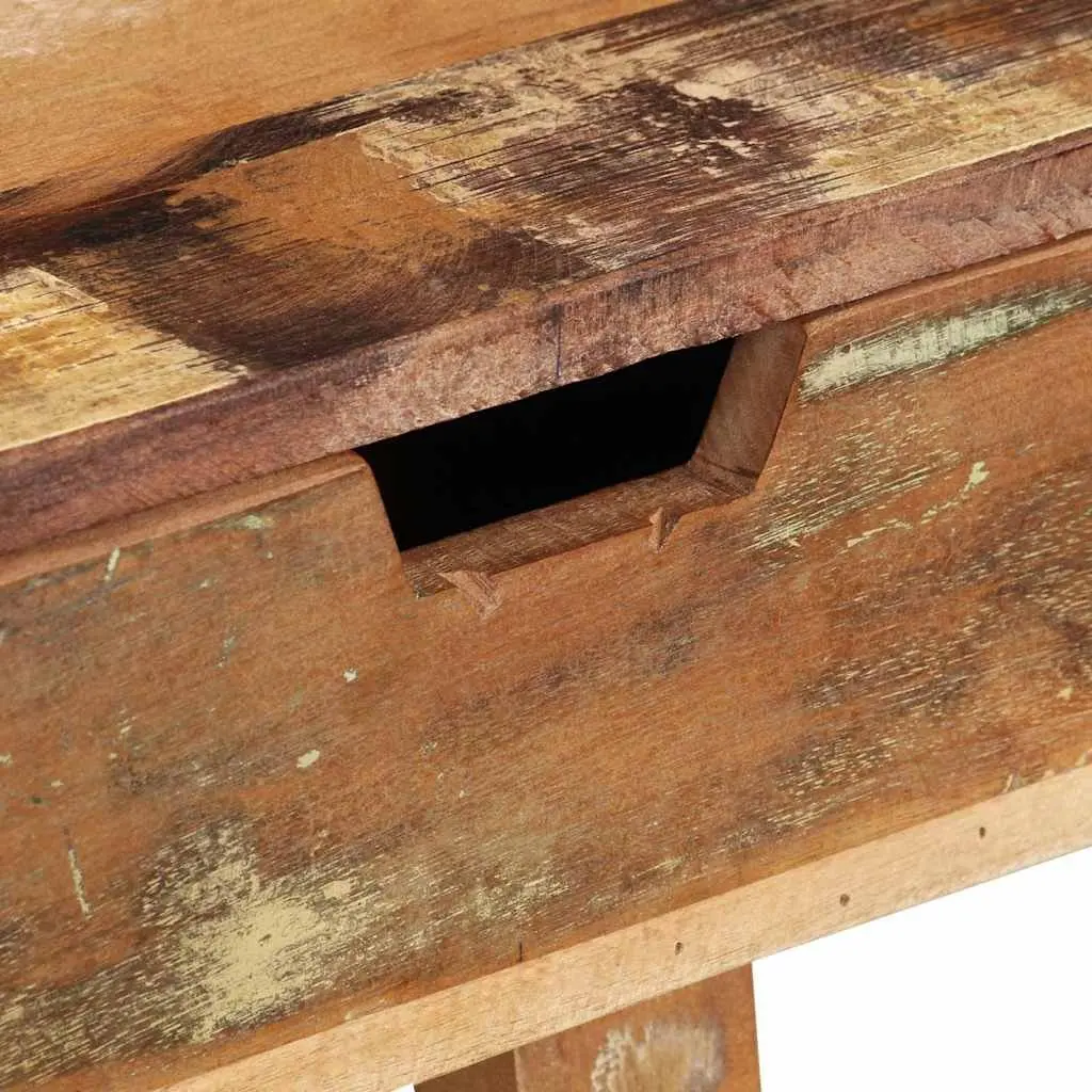 Desk Solid Reclaimed Wood Vintage Style Office Study Computer Table with Drawers