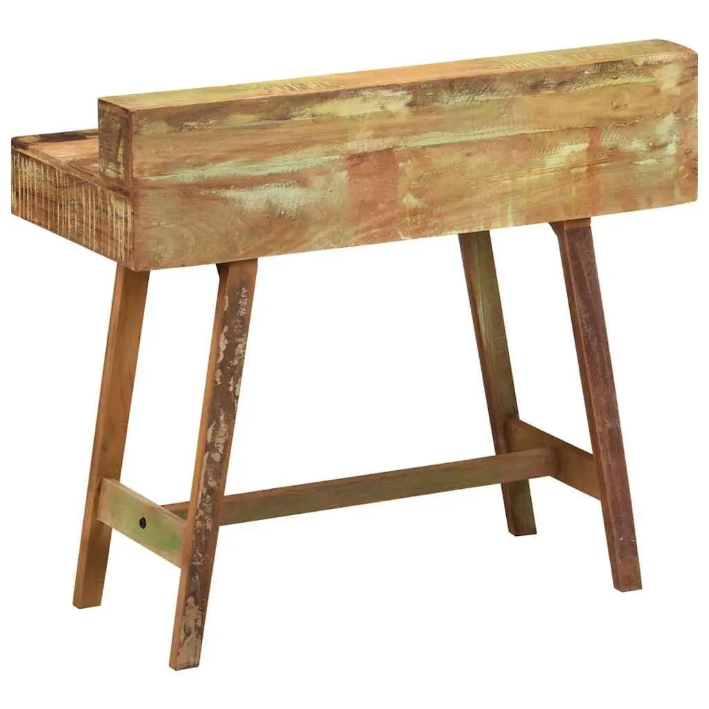 Desk Solid Reclaimed Wood Vintage Style Office Study Computer Table with Drawers