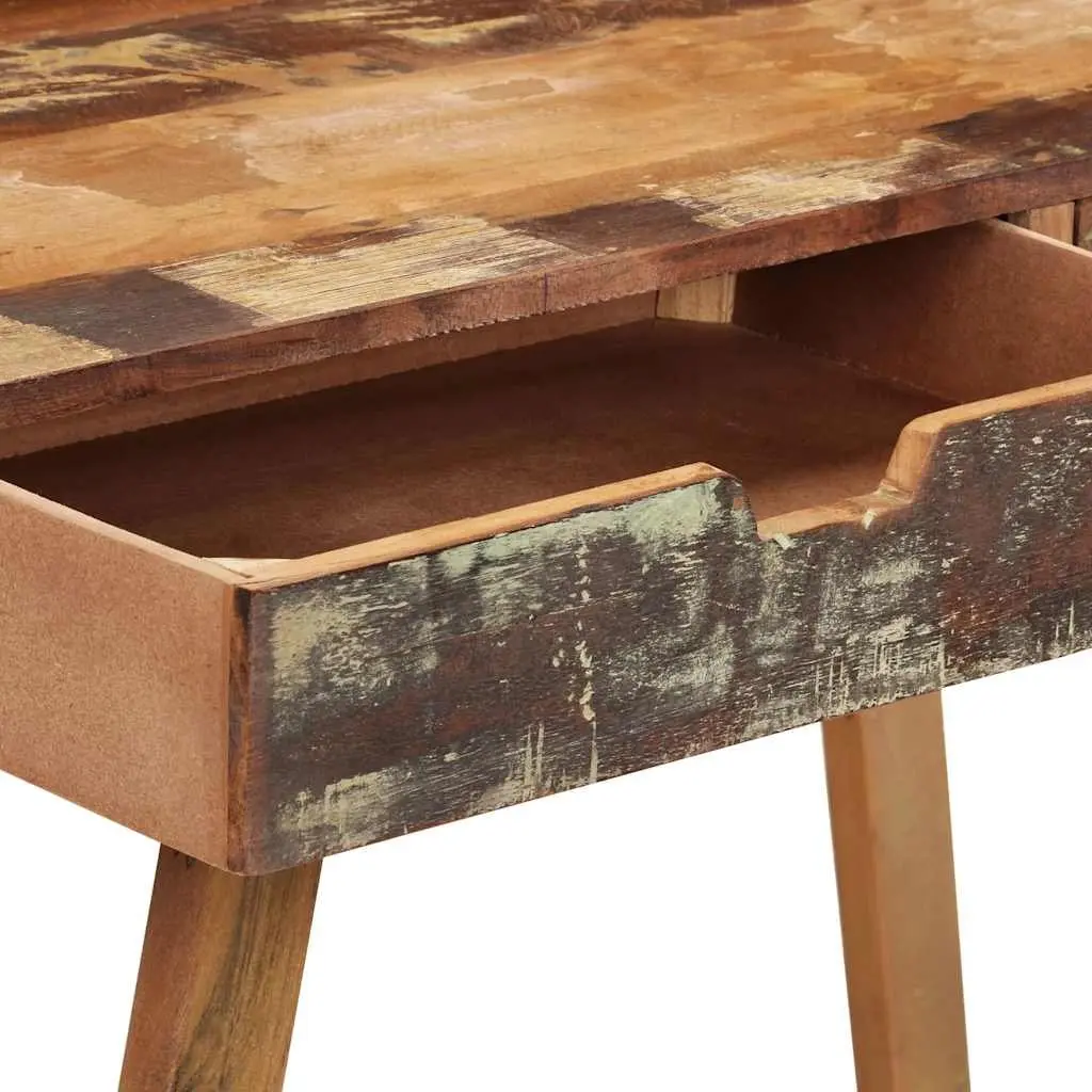 Desk Solid Reclaimed Wood Vintage Style Office Study Computer Table with Drawers