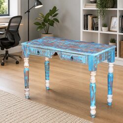 Solid Reclaimed Wood Desk with Practical Storage