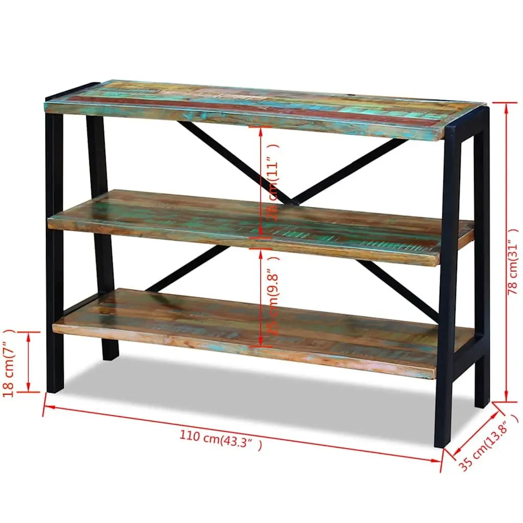 Sideboard 3 Shelves Solid Reclaimed Wood Storage Cabinet Console Table Furniture