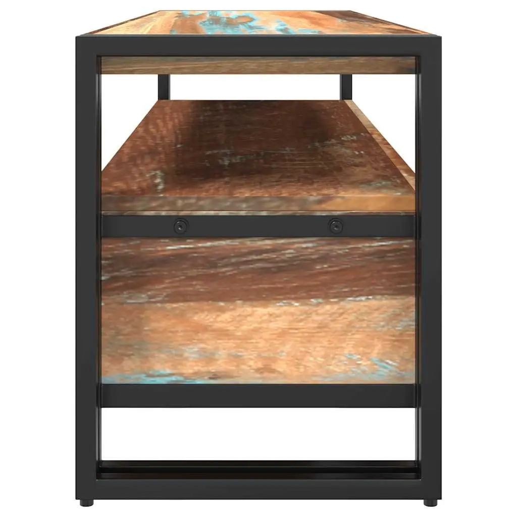 TV Cabinet Vintage Style Solid Reclaimed Wood 2 Drawer 1 Shelf Multicolour