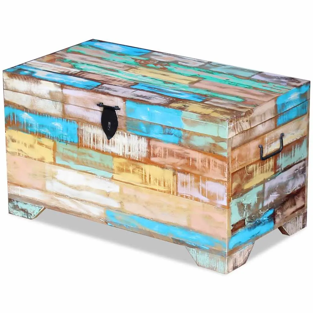 Storage Chest Vintage Handmade Coffee Table Solid Reclaimed Wood Multicolour