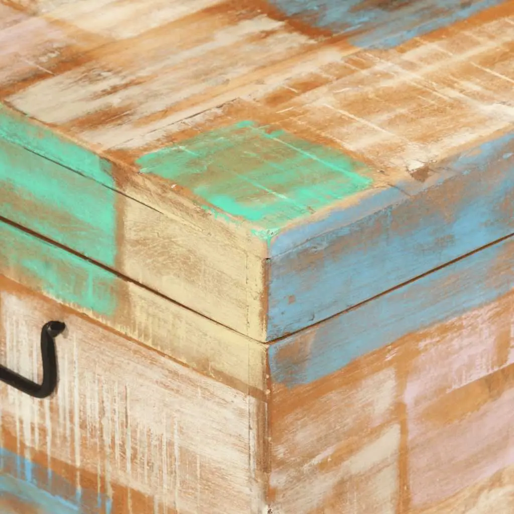 Storage Chest Vintage Handmade Coffee Table Solid Reclaimed Wood Multicolour
