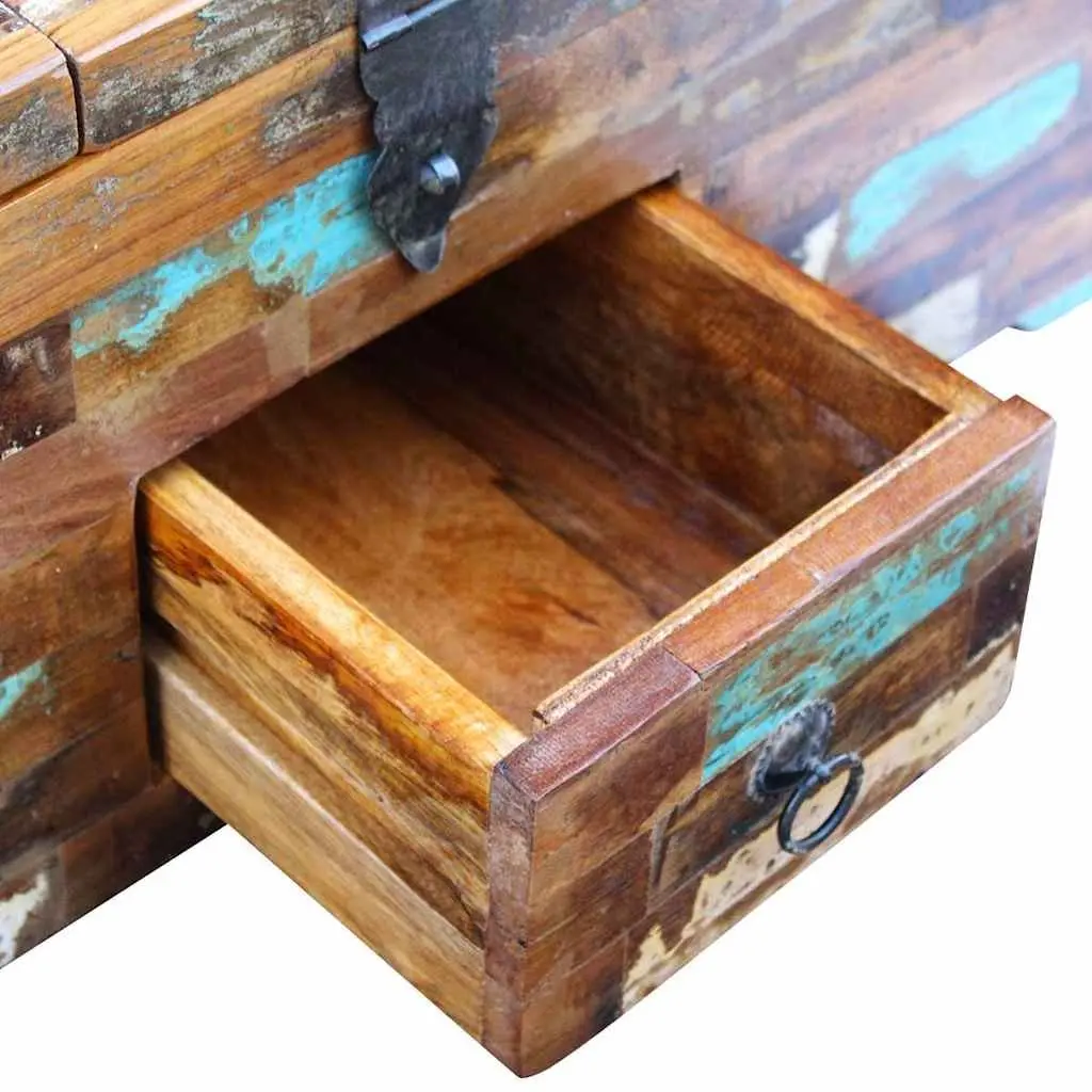 Reclaimed Wood Coffee Table Chest with Storage Brown 80cm x 40cm x 35cm