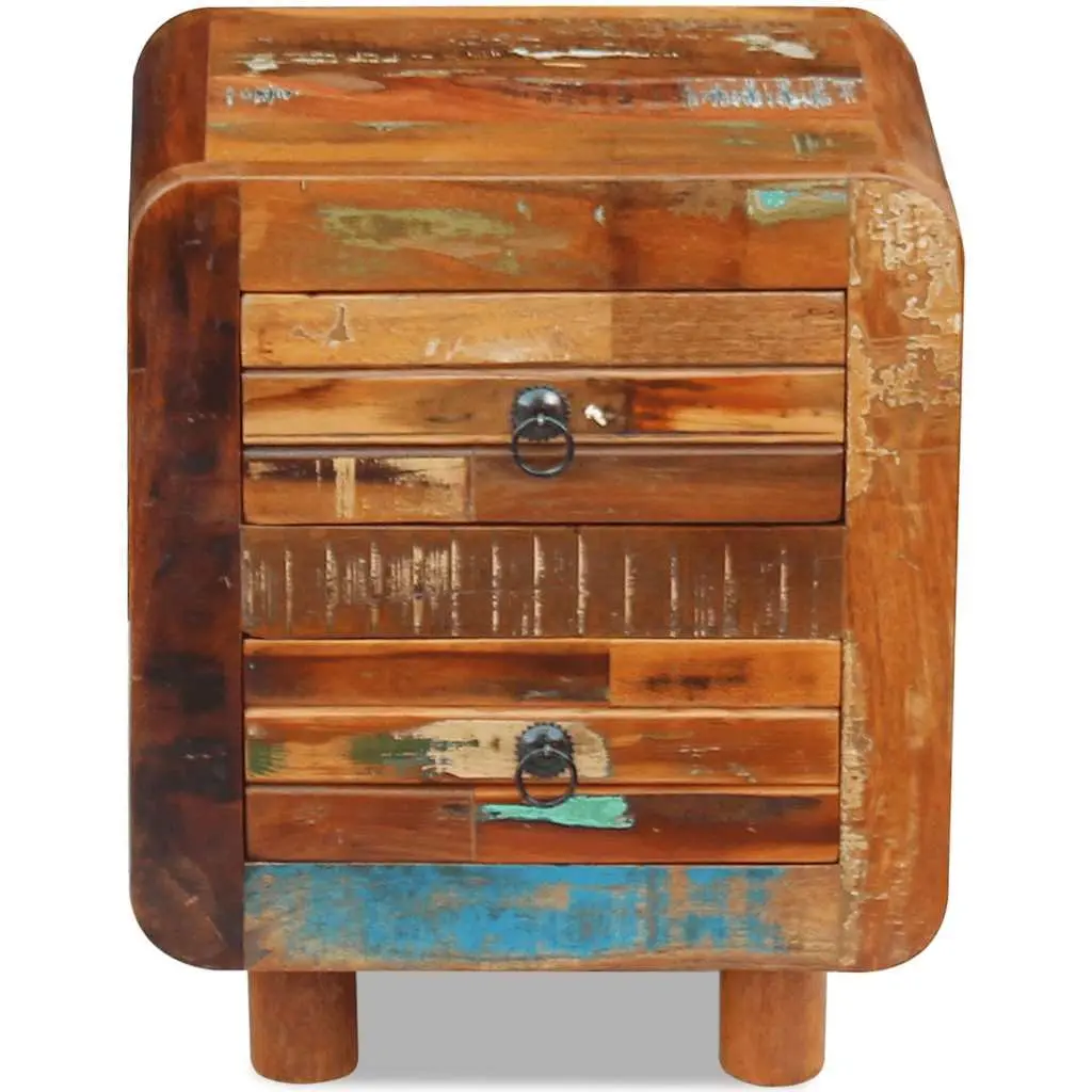 Bedside Table Night Cabinet 43x33x51 cm 2 Drawers Brown Reclaimed Wood