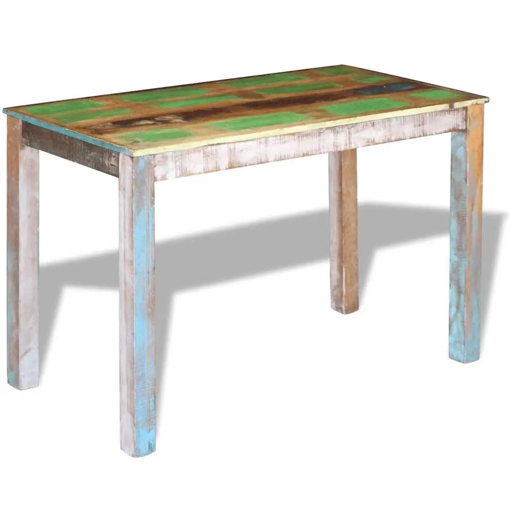 Dining Table Antique Style Solid Reclaimed Wood 115 x 60 x 76 cm Multicolour