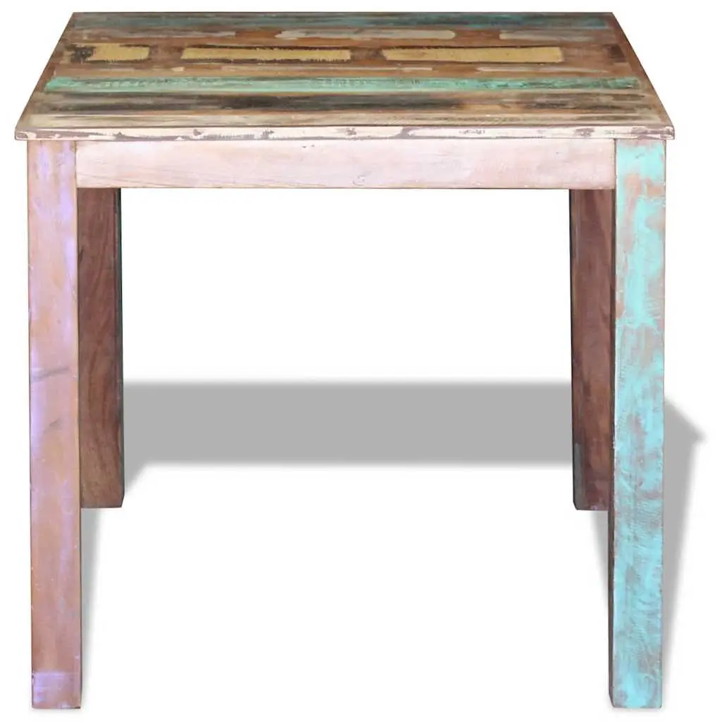 Dining Table Antique Style Solid Reclaimed Wood Compact Multicolour