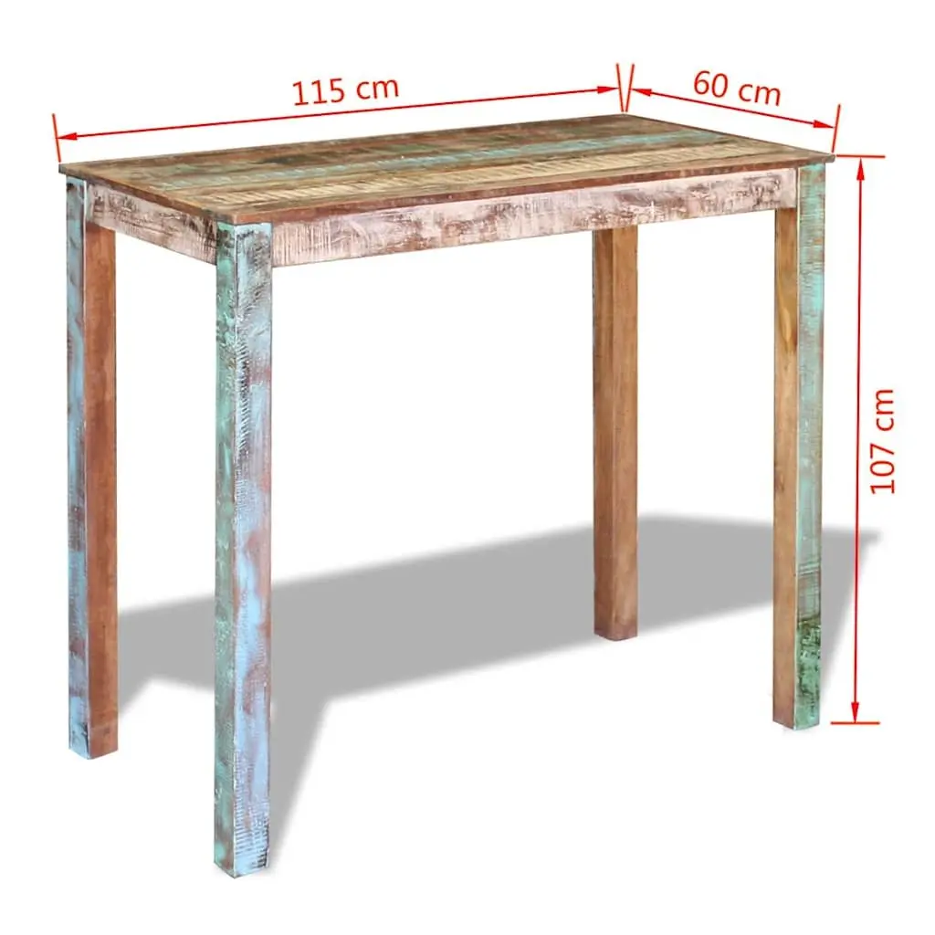 Bar Table Solid Reclaimed Wood Kitchen Dining Room Furniture Antique Style