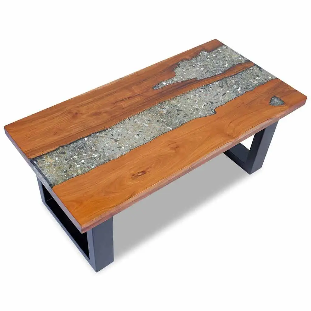 Teak and Mango Wood Coffee Table 100x50cm